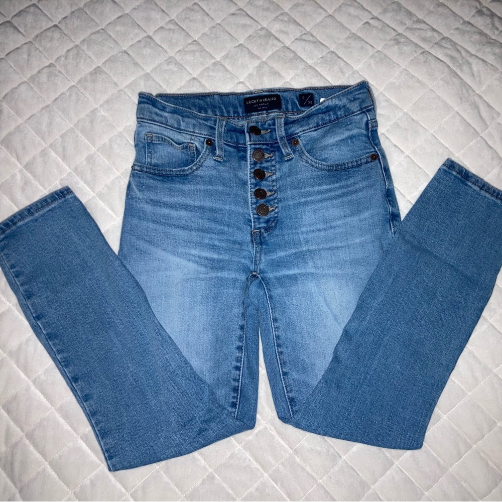 #154. Lucky Brand 🍀 Mid Rise Crop Ava Jeans 👖, Size 0/25, Blue, (Women)